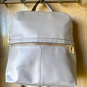 A New Day Grey Leather Backpack Purse NWOT